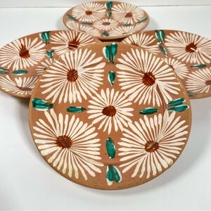 4 Vintage RedWare Plates